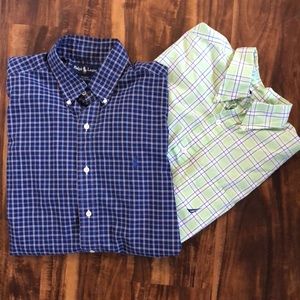 Ralph Lauren and Nautica Men’s Short Sleeve Dress Shirt Bundle-Medium